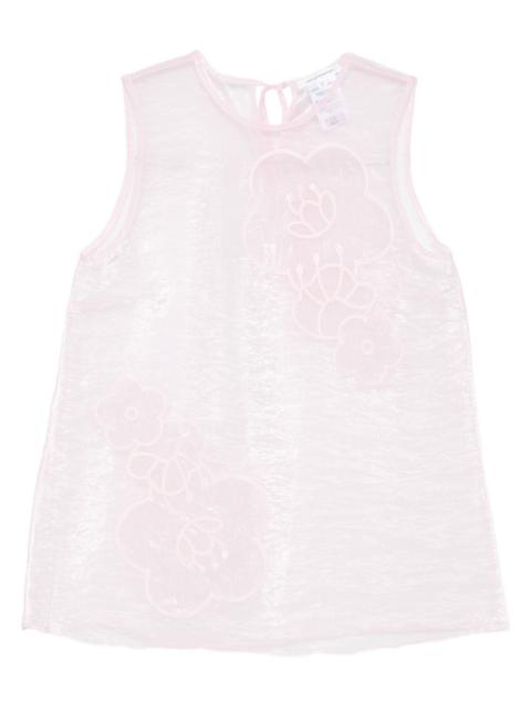 floral-embellished sleeveless top