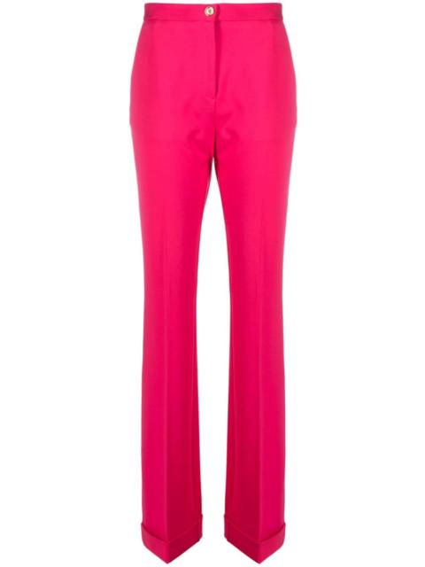 pressed-crease high-waist trousers