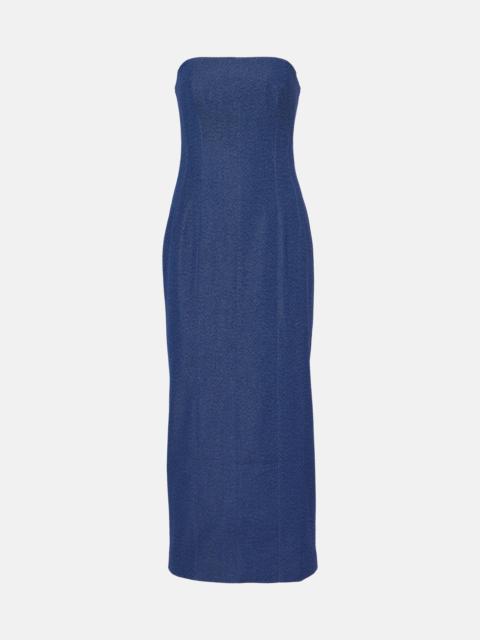 Alba strapless denim midi dress
