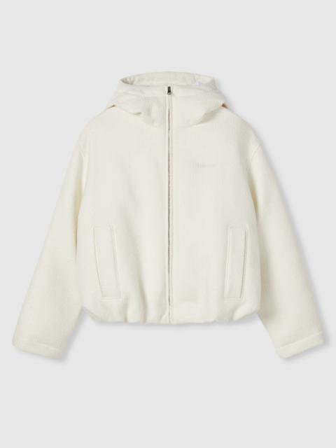 Wool bouclé jacket with logo