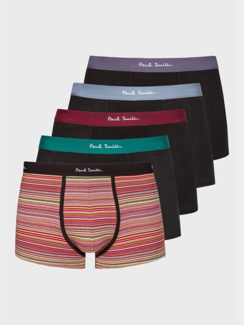 'Signature Stripe' Mixed Boxer Briefs Five Pack