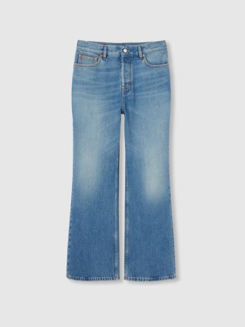 Cropped flared denim pants