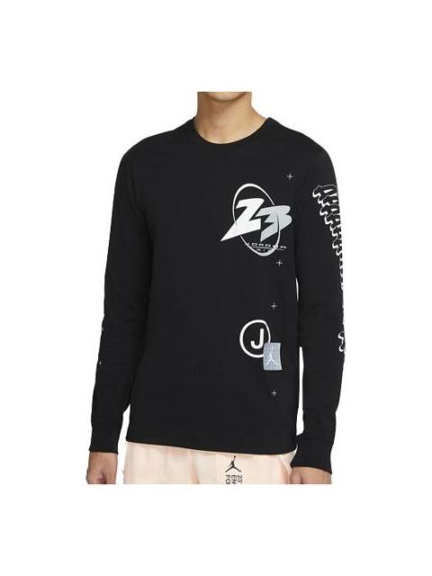 Air Jordan 23 Air logo Printing Athleisure Casual Sports Long Sleeves 'Black' CT3662-010