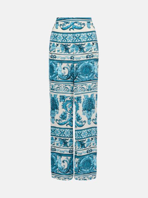 Printed wide-leg pants