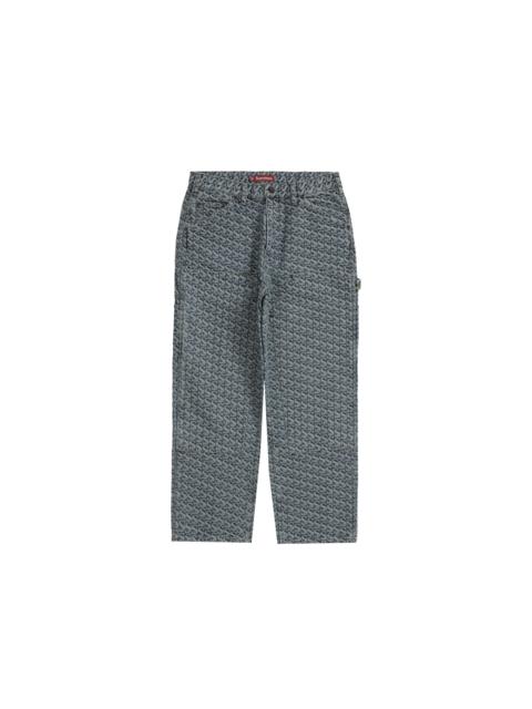 Supreme Monogram Double Knee Denim Painter Pant (FW21) Blue