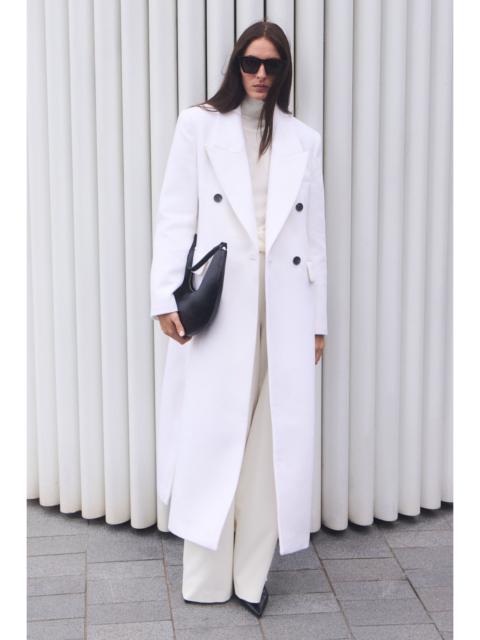 Brushed Wool Oversized Double Breasted Tailored Maxi Coat