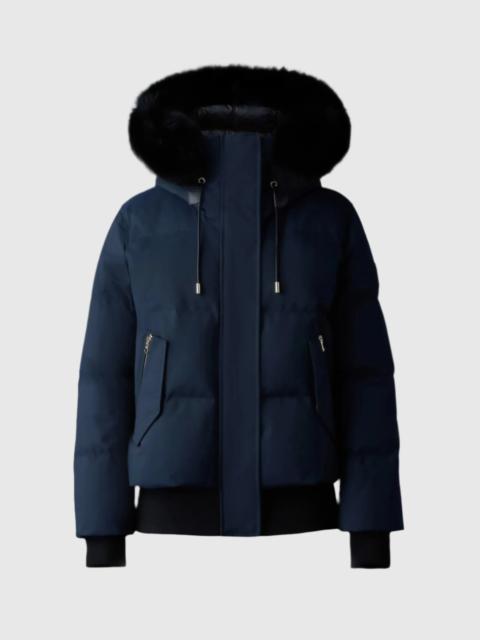 NEFI-BX Down jacket with blue fox fur hood