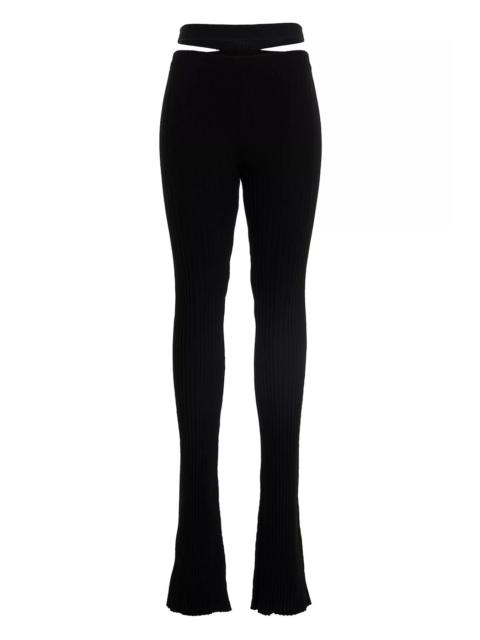 Ribbed flared trousers