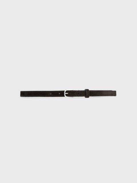 Thin suede belt espresso
