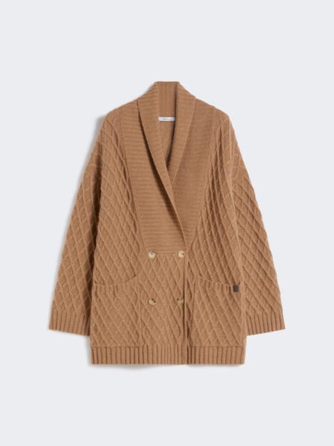 MIRCA Double-breasted camel-yarn cardigan