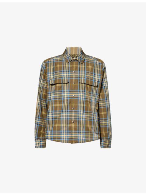 Check-Print Shell-Woven Overshirt