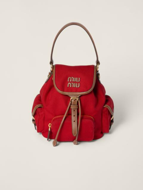 Canvas and leather backpack