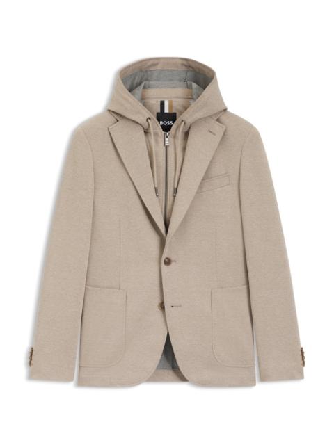 SLIM-FIT JACKET WITH INTEGRATED HOODIE
