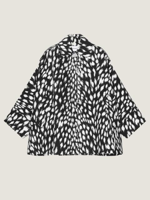 COCOON SHORT TRENCH IN COTTON WITH ANIMAL PRINT