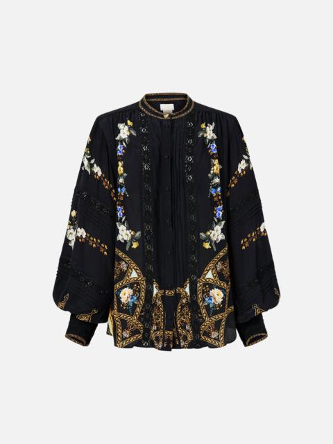 BLOUSON SLEEVE BLOUSE WITH YOKE