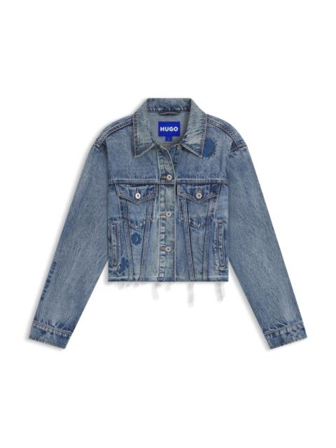RELAXED-FIT DENIM JACKET WITH EMBROIDERED MOTIFS