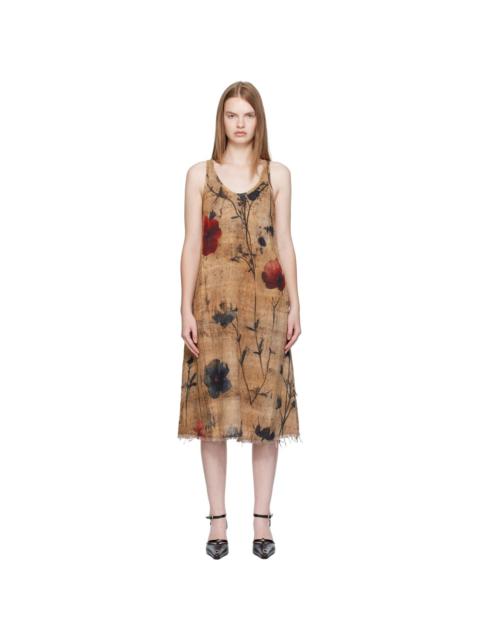 Brown Reversible Tank Midi Dress