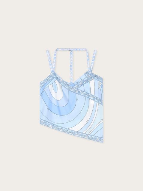 IRIDE PRINT SILK SCARF TOP