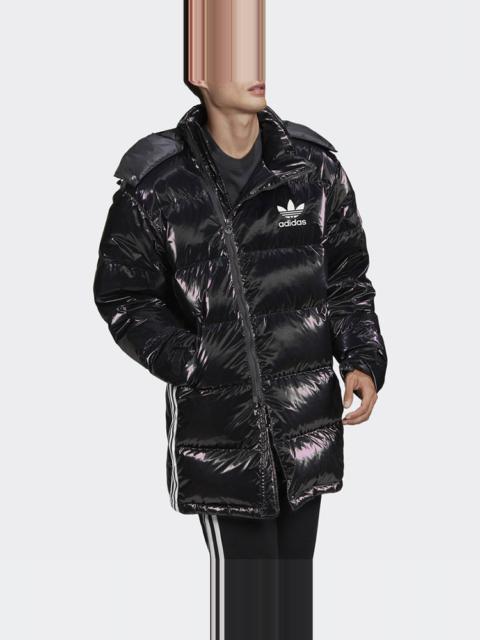 adidas originals Thicken Windproof hooded mid-length Sports Down Jacket Black GJ6732