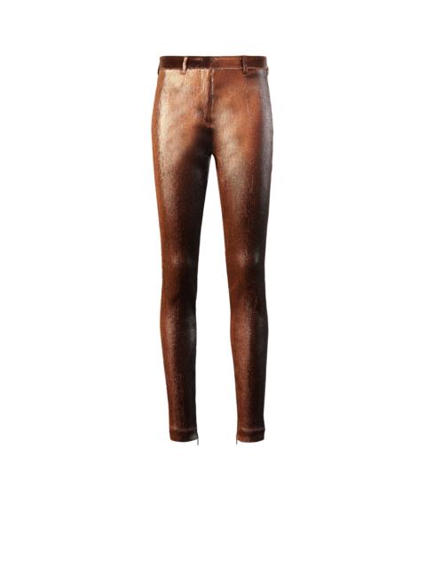Metallic stretch lurex solid trousers