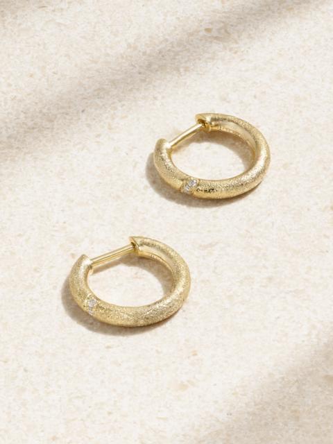 9-karat Gold Diamond Hoop Earrings
