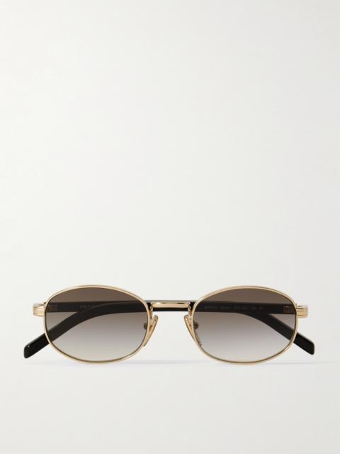 Oval-frame Gold-tone Sunglasses