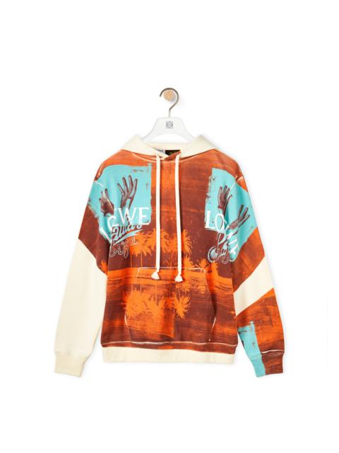 Tropical hands print hoodie in polyester