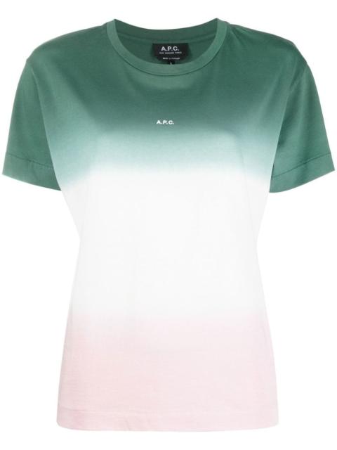 gradient-effect logo-print T-shirt