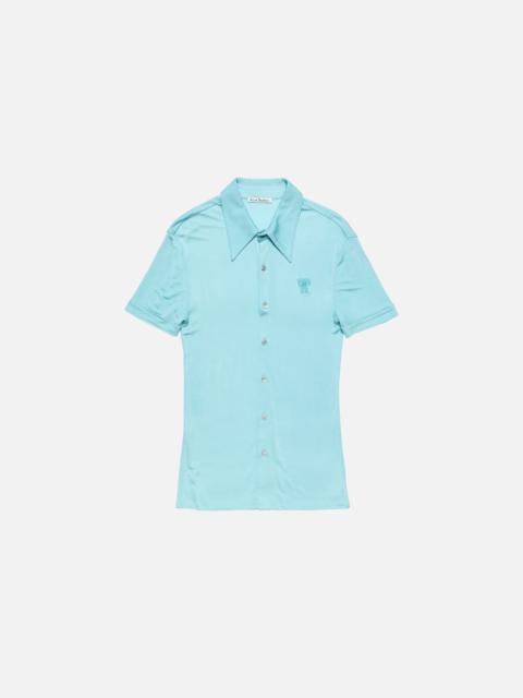 Logo button-up - Aqua blue