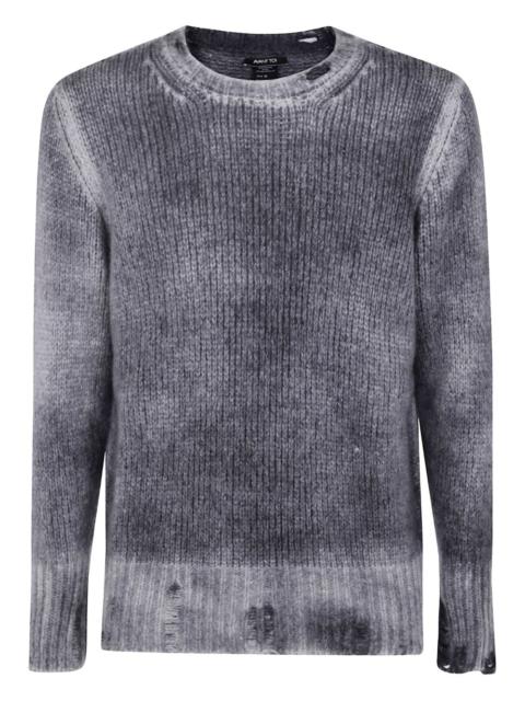 ribbed distressed cashmere sweater