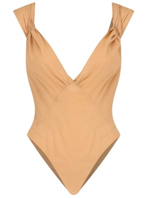 cross-back silk bodysuit