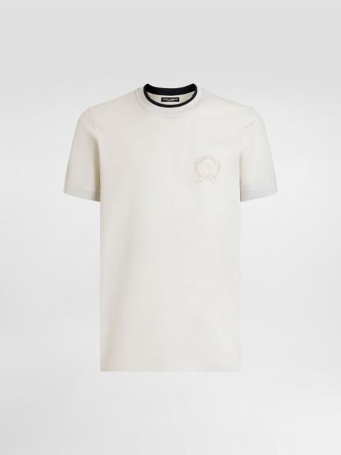 Technical piqué t-shirt with embroidery