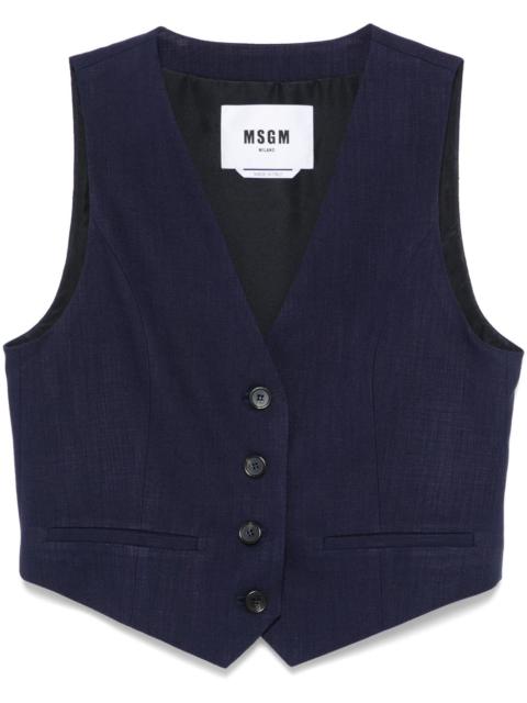 slub-texture waistcoat