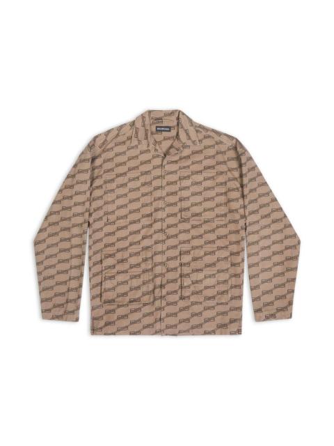Men's Bb Monogram Cargo Shirt  in Beige