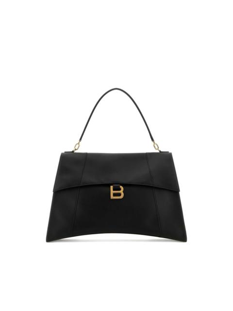 Hourglass structured leather handbag