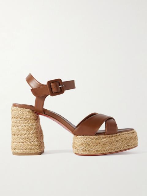 Calakala 85 leather espadrille platform sandals Brown