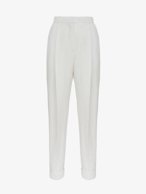 Women's Slim Peg Trousers in Optic White