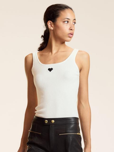 Heart Embroidered Knit Top