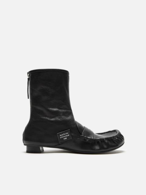 Leather ankle boot - Black