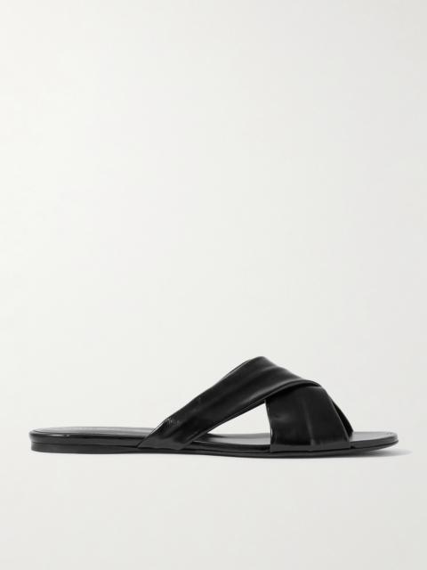 Liria Glossed-leather Sandals