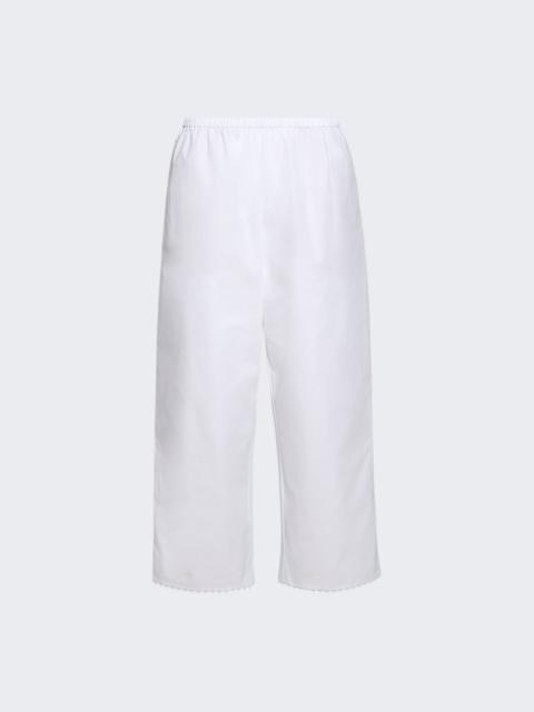 Embroidered Poplin Trousers Optic White