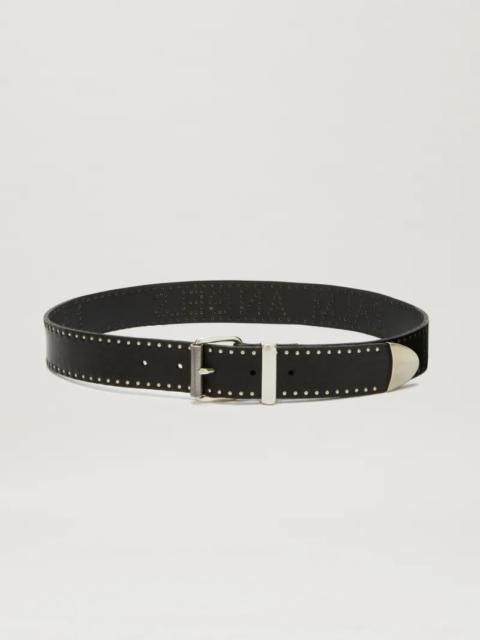 Studs leather belt