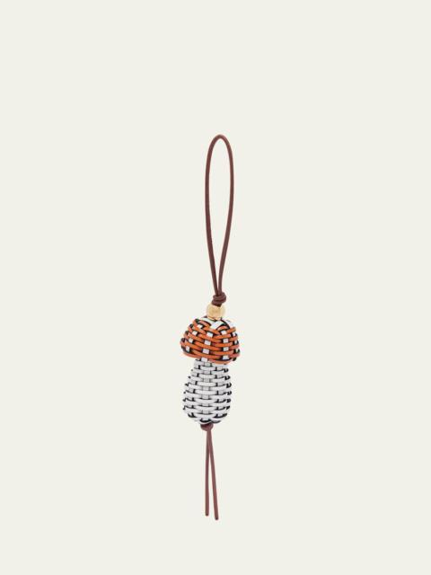 Mushroom Bag Charm in Woven Leather