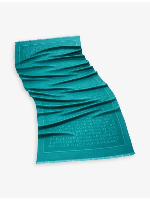 Lettere Maxi brand-pattern wool and silk stole