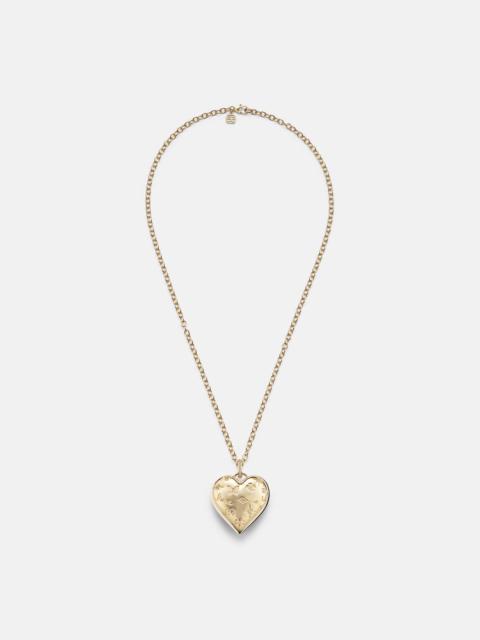 Puffy Icon Heart 14kt gold pendant with diamonds