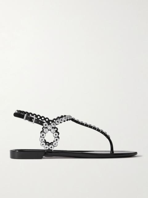 Almost Bare crystal-embellished PVC sandals Black