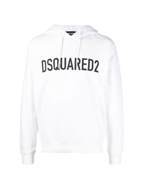 logo-print cotton hoodie