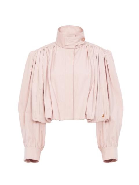 GATHERED BOULE JACKET IN COTTON CANVAS