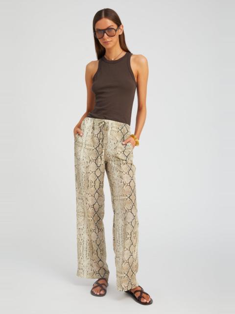 BEIGE SNAKESKIN SILK KAUAI PANTS