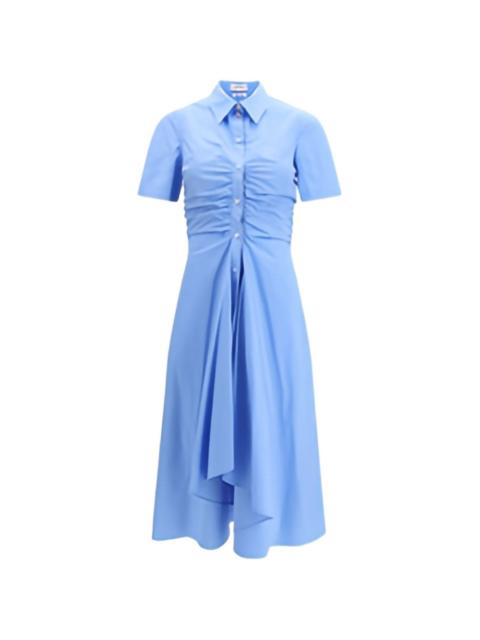 shirred shirt dress